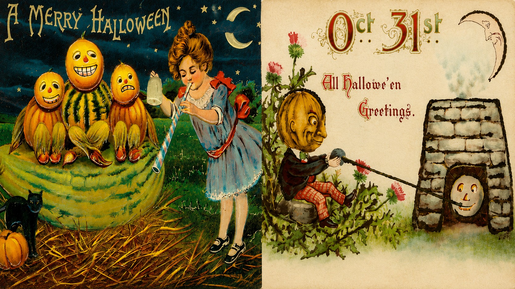 6 Vintage Halloween Decor Ideas Inspired by Antique Halloween Postcards